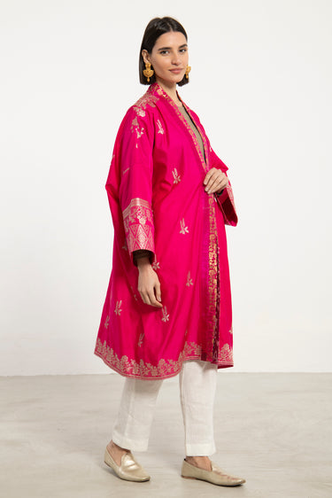 Khalida Silk Fuchsia Abaya