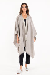 Classic Linen Striped Grey Poncho