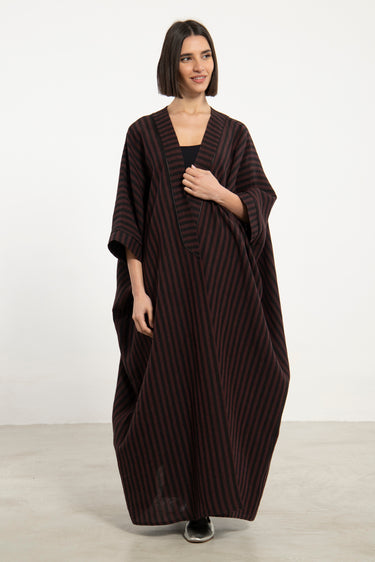 Mona Linen Stripe Abaya