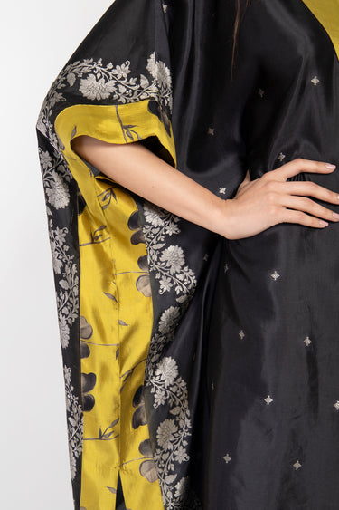 Tamara Silk Black & Yellow Dress