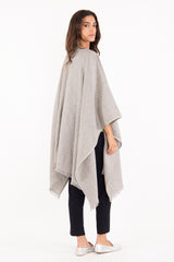 Classic Linen Striped Grey Poncho