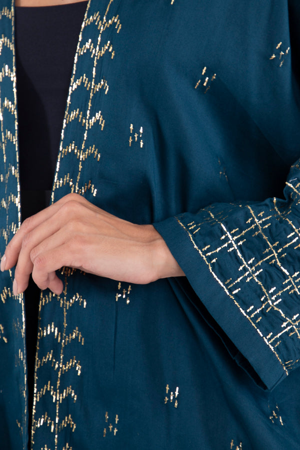 Cotton Blue Gold Tareq Abaya