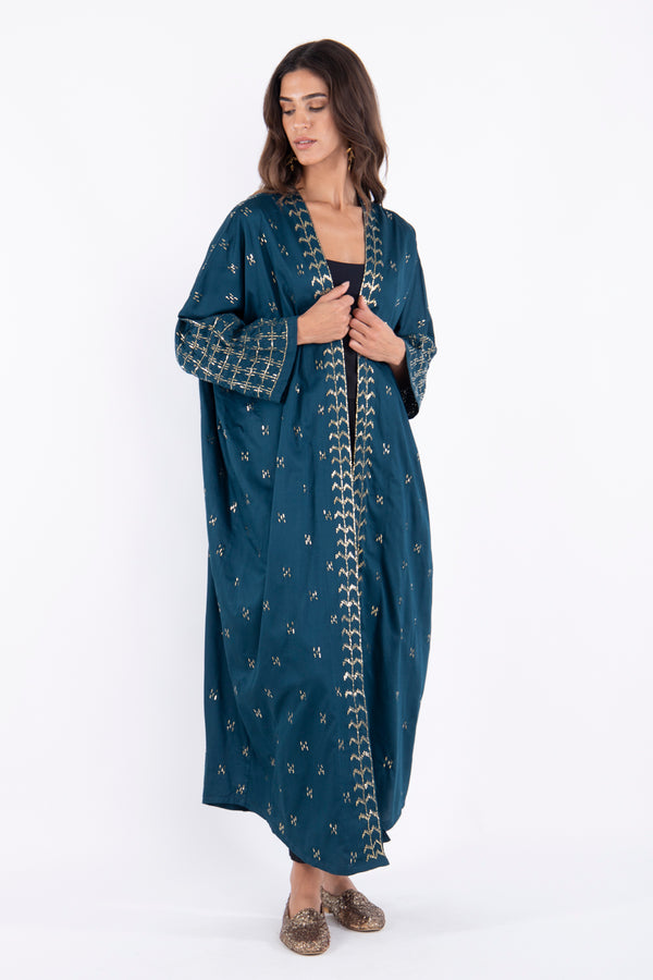 Cotton Blue Gold Tareq Abaya