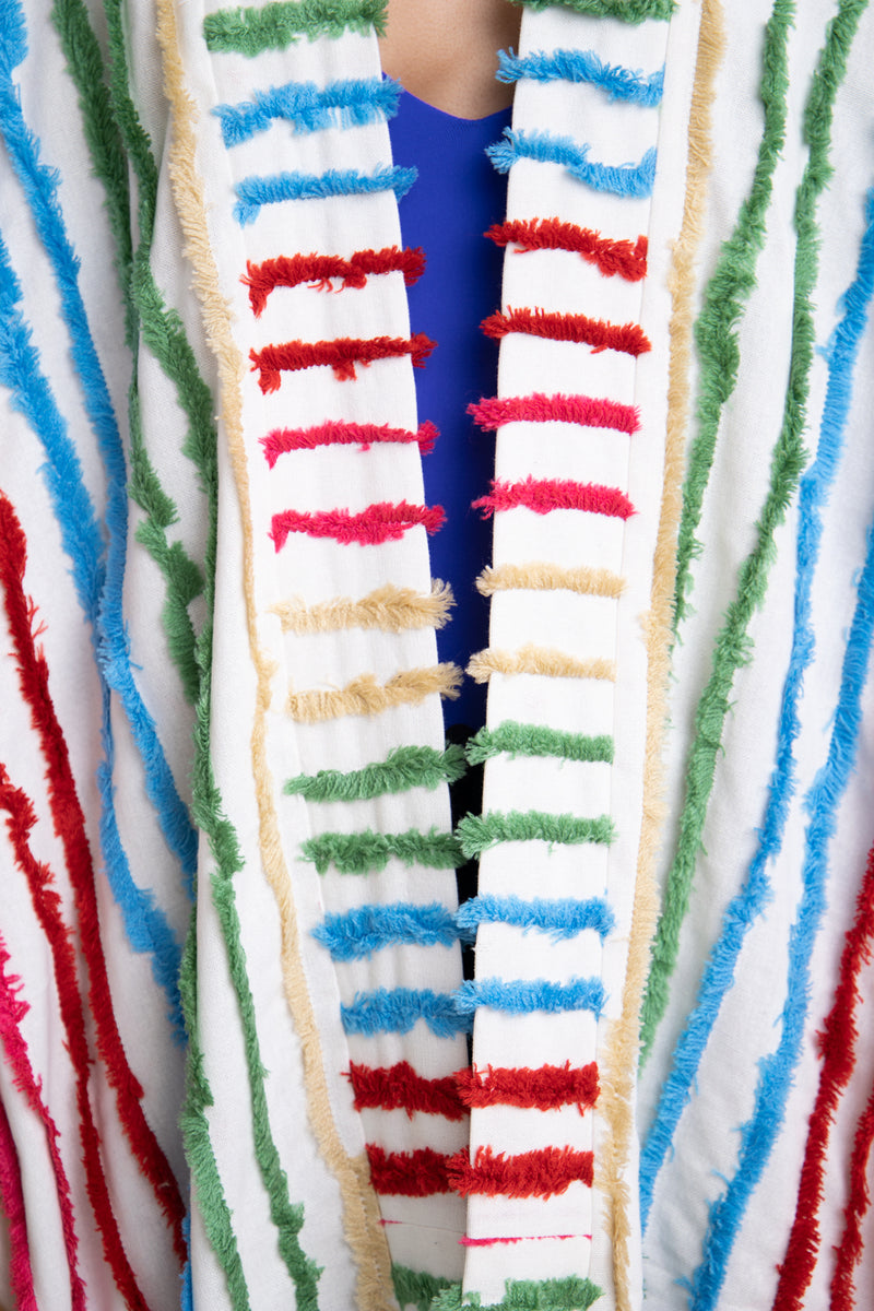 Tilal Cotton Multicolor Fringes Abaya