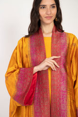 Yasma Silk Yellow & Pink Abaya