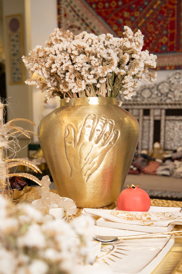 Two Hands Brass Vase
