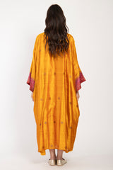Yasma Silk Yellow & Pink Abaya