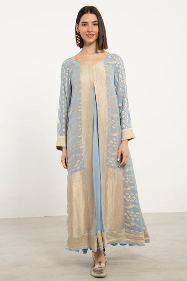One-Of-a-Kind Souraya Silk Sky Blue Dress
