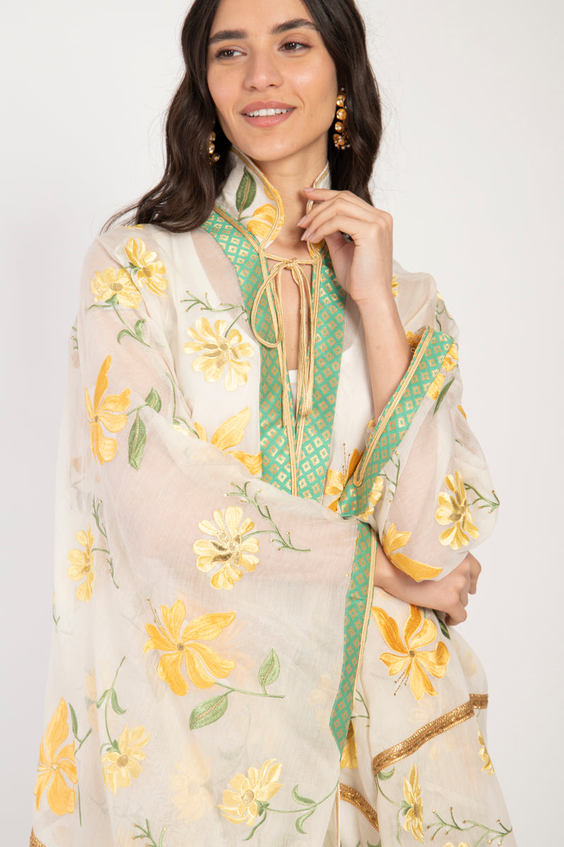 Marrakech Silk Floral Embroidered Abaya