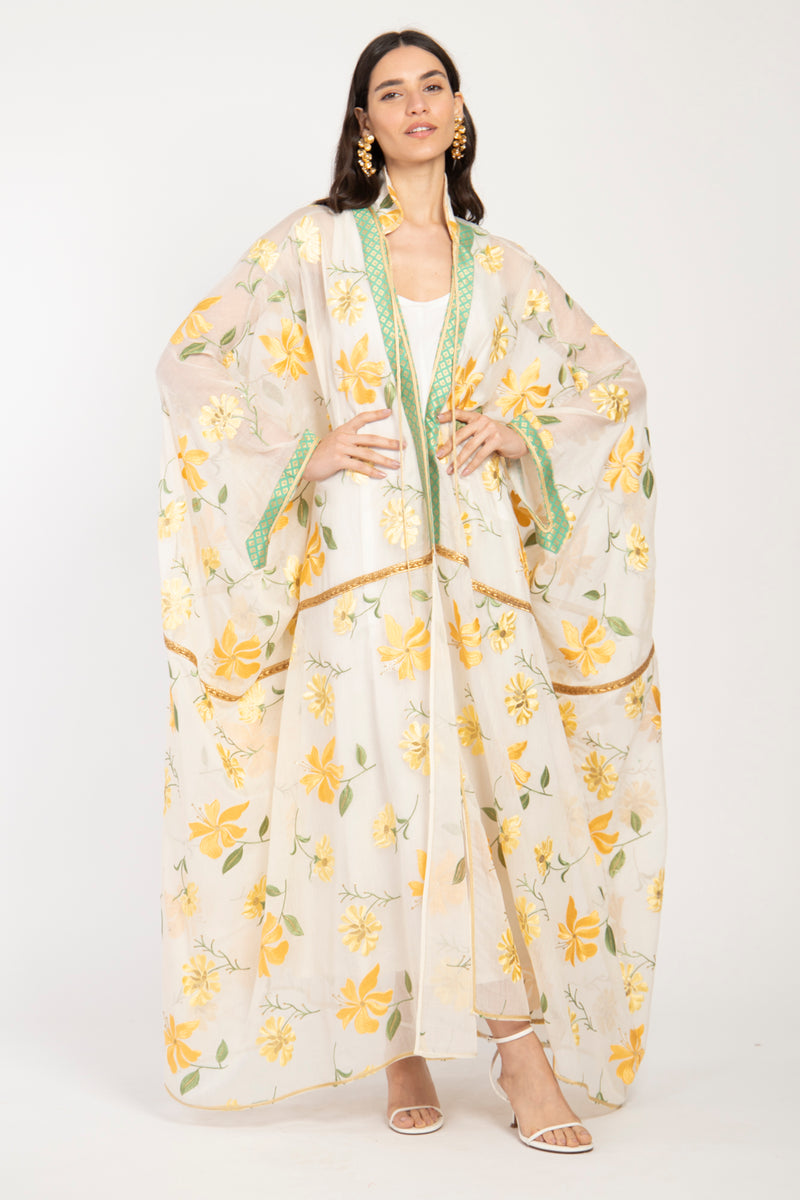 Marrakech Silk Floral Embroidered Abaya