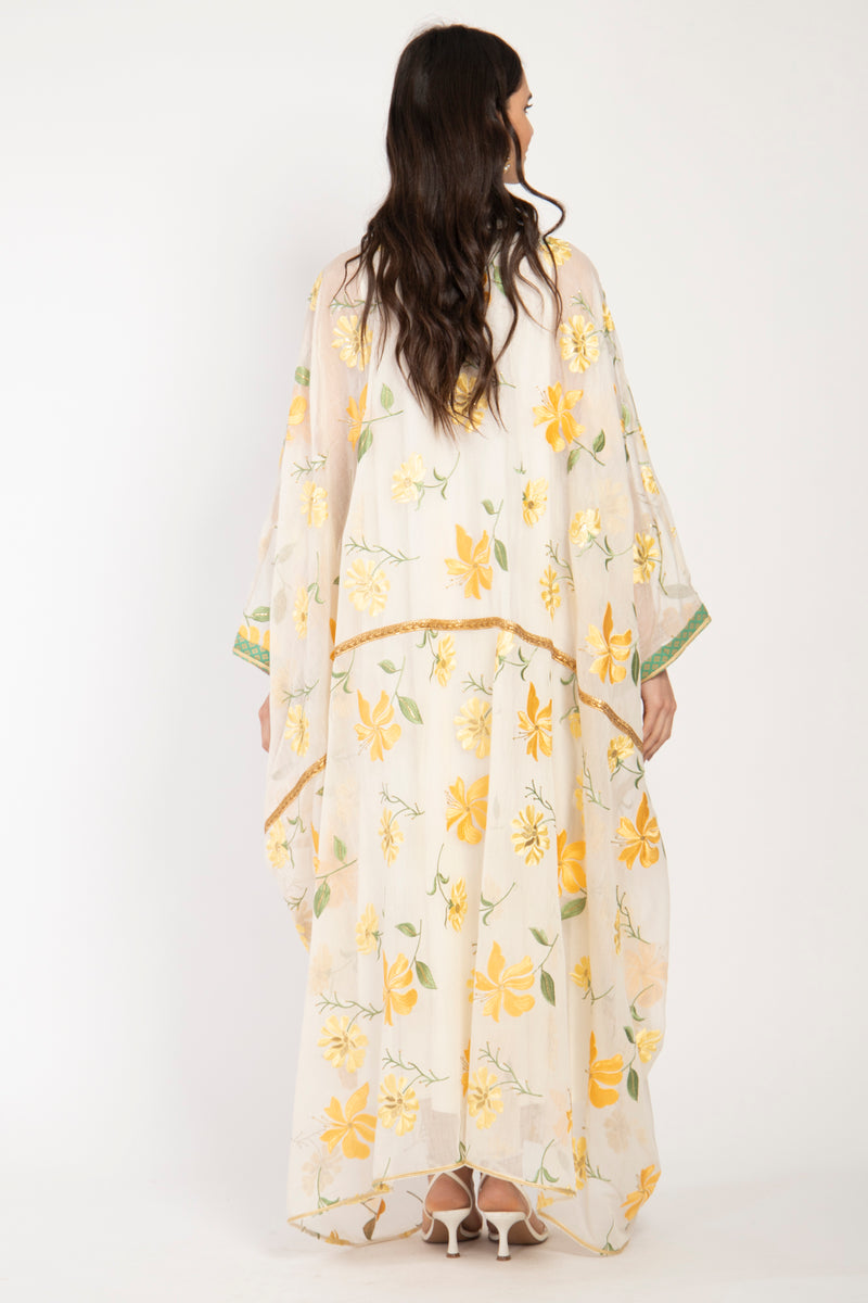 Marrakech Silk Floral Embroidered Abaya