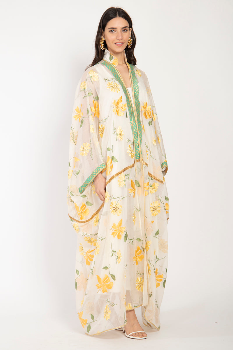 Marrakech Silk Floral Embroidered Abaya