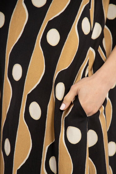 Dalia Linen Black Printed Dress