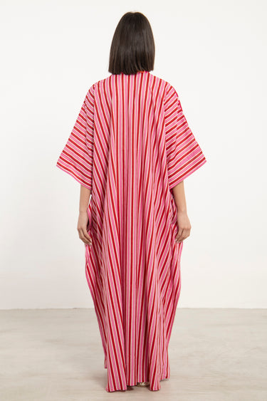 Kawkab Cotton Red & Pink Jellaba