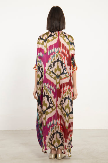 Hellen Silk Printed Ikat Dress