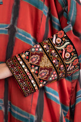 Fay Silk Red Tie & Dye Dress
