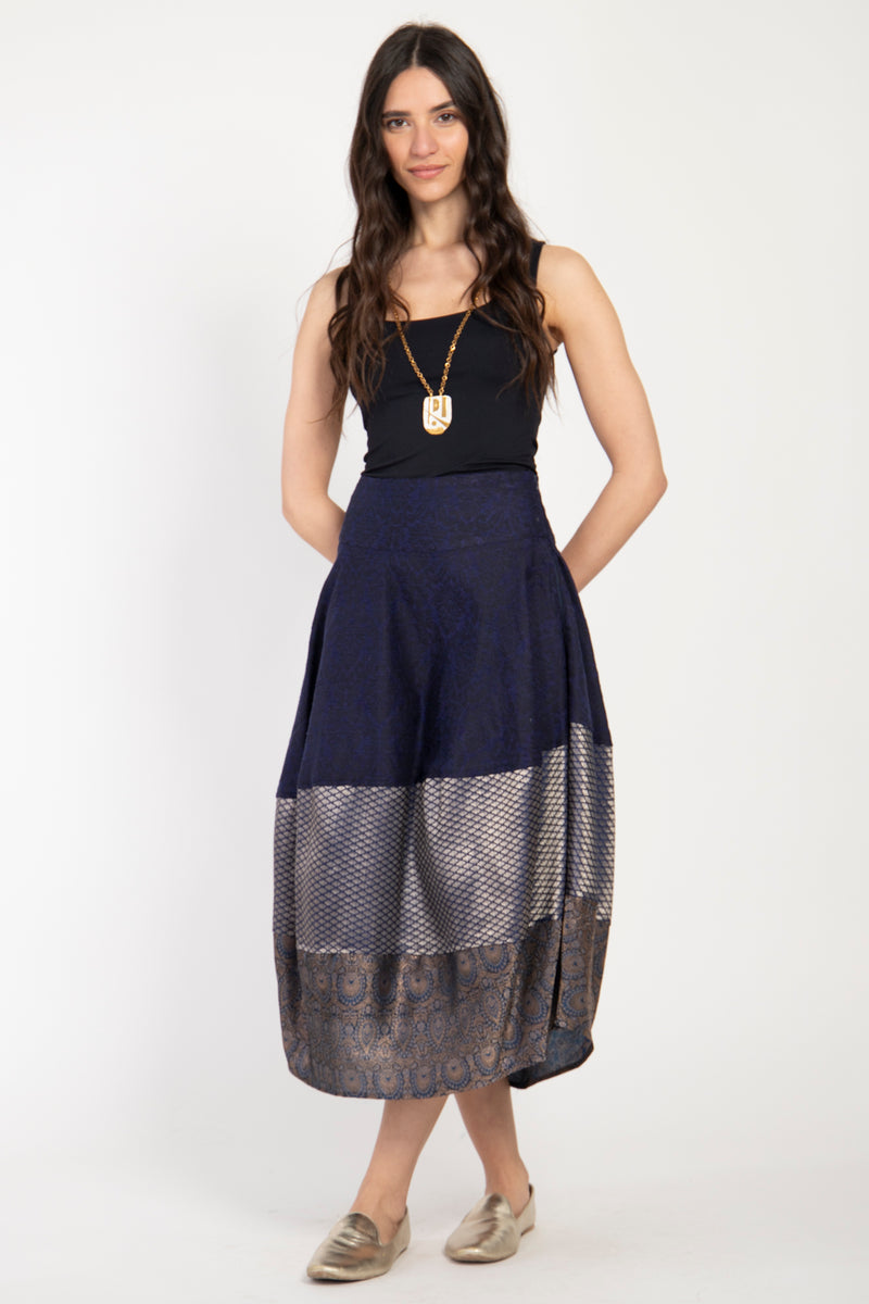 Hawwa Cotton & Silk Brocade Skirt