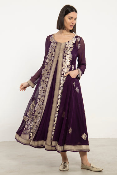One-Of-a-Kind Souraya Aubergine Dress