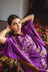 Darine Silk Purple Tareq Embroidered Gown