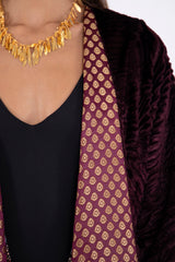Malaki Velvet Burgundy Coat