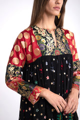 Linda Silk Georgette Peacock Dress