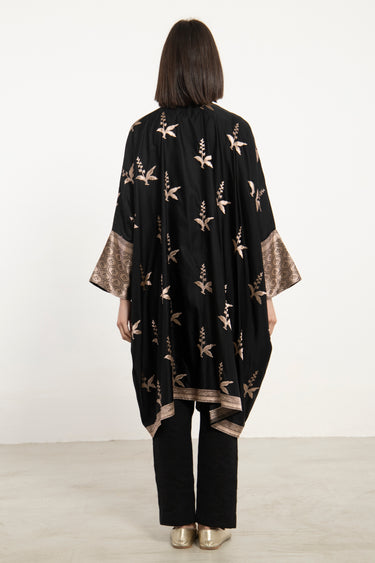 Khalida Silk Black Abaya