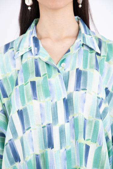 Edith Cotton Blue & Green Kaftan