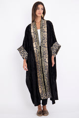 Yasma Velvet Black & Gold Abaya