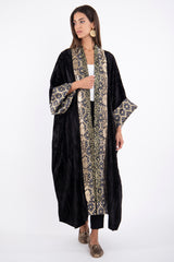 Yasma Velvet Black & Gold Abaya