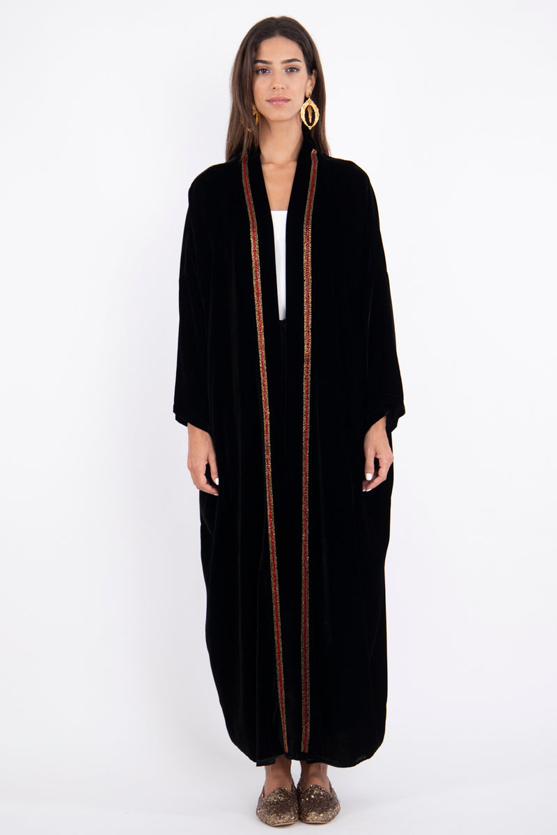 Yasma Velvet Black Pomegranate Abaya
