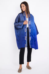Khalida Silk Ombré Royal Blue Abaya