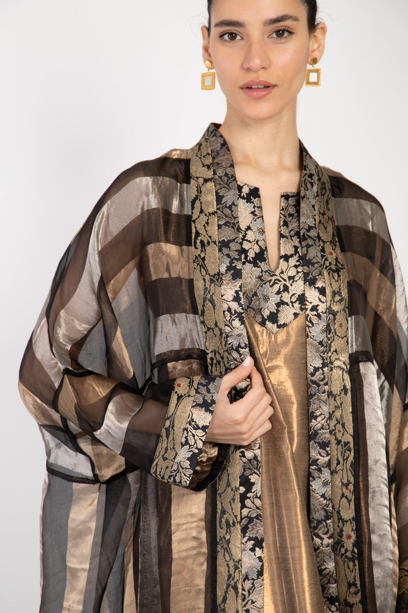 Khouloud Cotton Silk Metallic Two-Piece Set