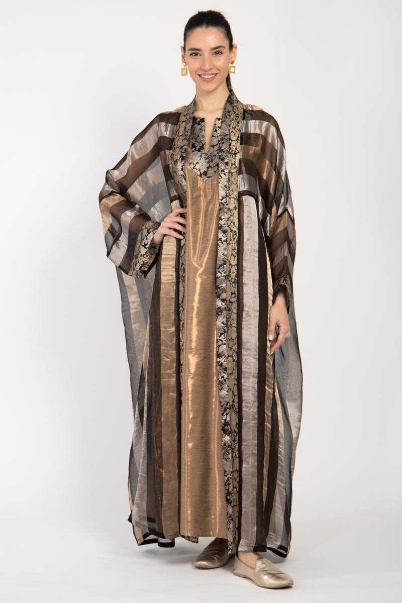 Khouloud Cotton Silk Metallic Two-Piece Set