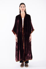 Jamila Silk Velvet Burgundy Abaya