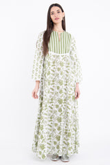 Rimal Cotton Printed Green Dress