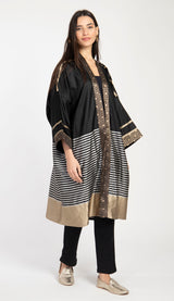 Khalida Silk Black & Gold Abaya