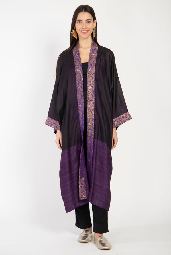 Khalida Silk Purple Abaya