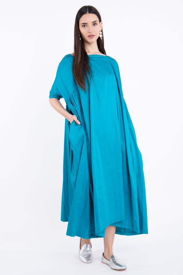 Jomaa Cotton Plain Blue Dress
