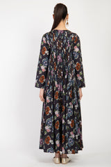 Lea Cotton Floral Black Dress