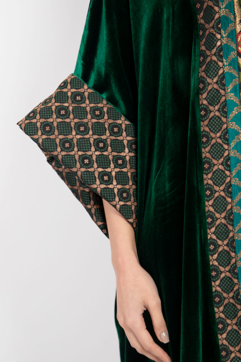 Yasma Silk Velvet Emerald Abaya