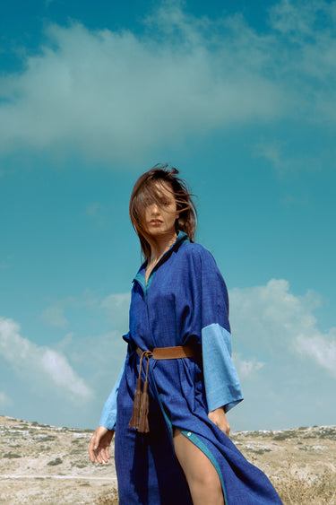 Wool Blend Ocean Jellaba