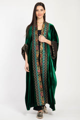 Yasma Silk Velvet Emerald Abaya