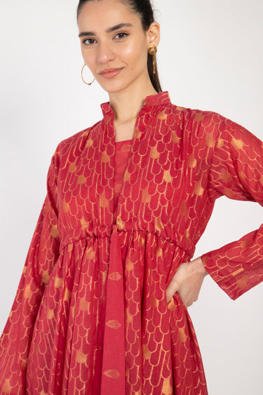 Rayan Silk Regal Red & Gold Set