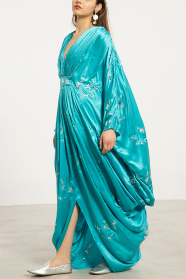 Farah Silk Tareq Light Blue Gown