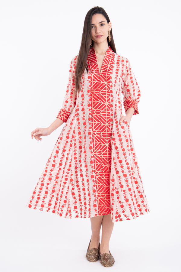 Basma Cotton Pomegranate Dress