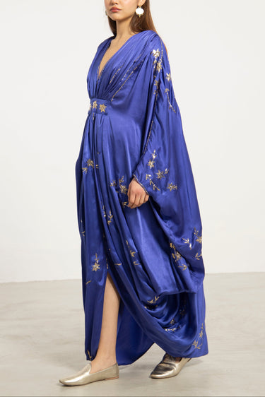 Farah Silk Tareq Cobalt Blue Gown