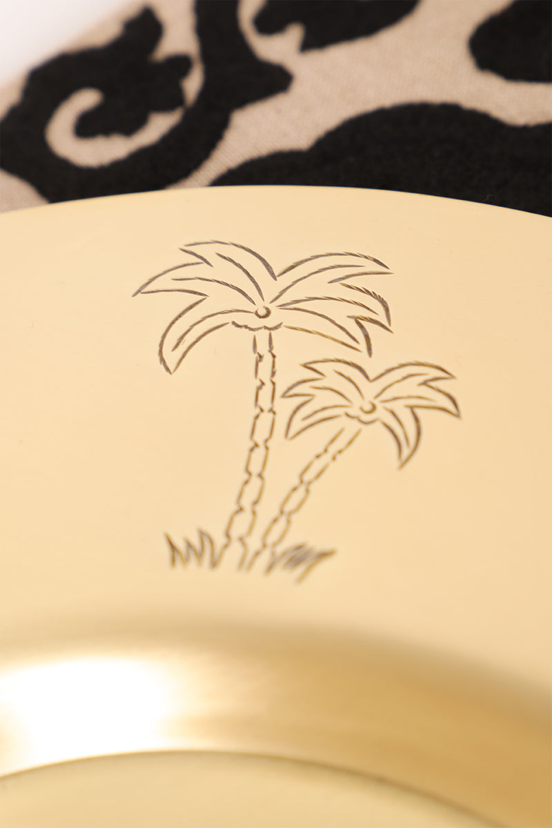 Palm Tree Brass Service Plate