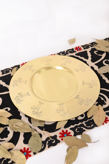 Palm Tree Brass Service Plate
