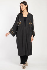 Cartage Cotton Embroidered Black Abaya