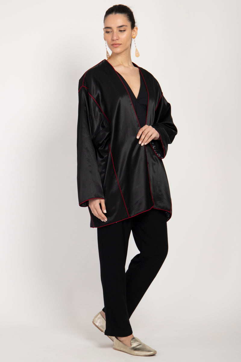 Daraa Cotton Satin Kimono Jacket